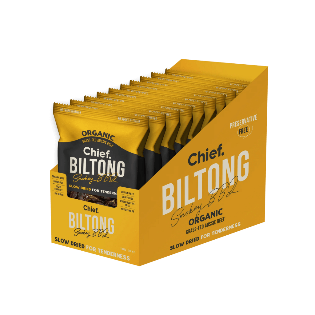 Organic Biltong & CHIEF-Biltong-Box-Of-12-BBQ