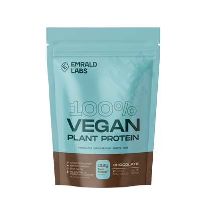 100% Vegan Protein & Emrald-100%-Veg-500g-Choc