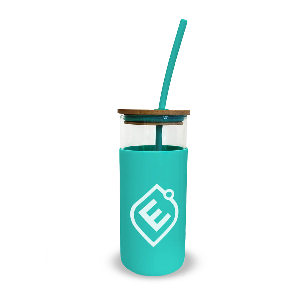 Glass Tumbler Teal & EMRALD-Glass-Tumb-450ml-Emr