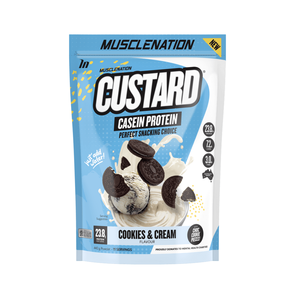 Muscle Nation Casein Custard (15) & MUSCLENATION-CASEIN-440g-Cook