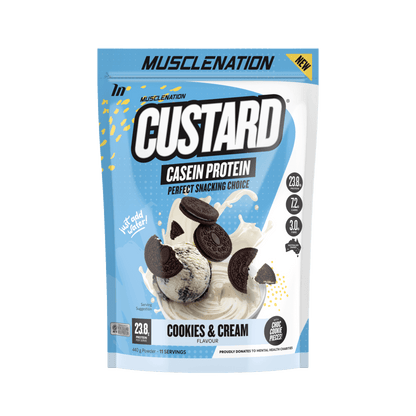 Muscle Nation Casein Custard (15) & MUSCLENATION-CASEIN-440g-Cook