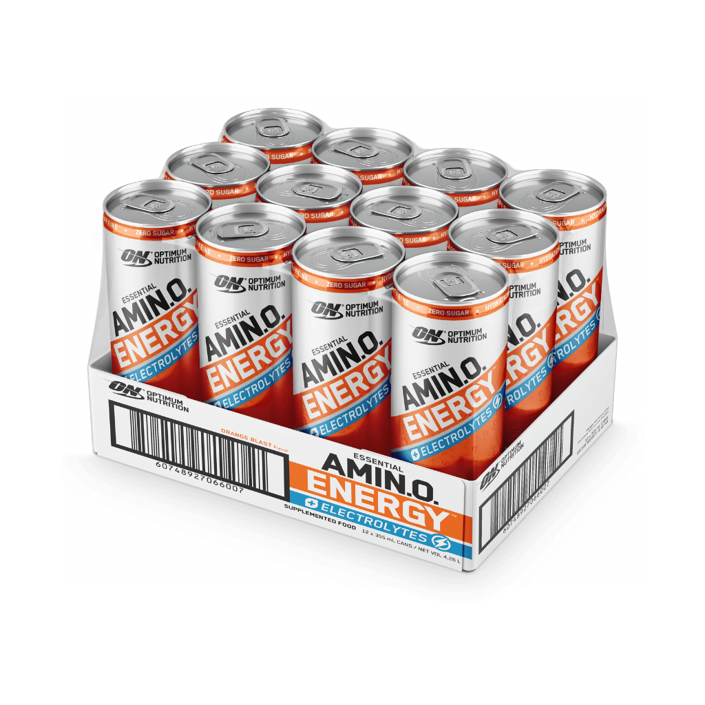 Amino Energy + Electrolyte Sparkling Can (2) & ON-AE+E-SPARKLING-BOX-ORNG