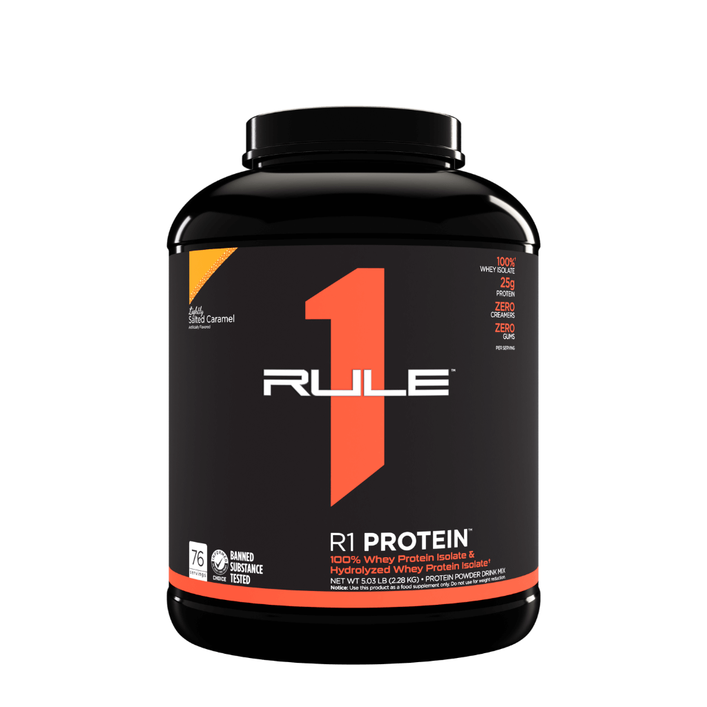 R1 Protein (25) & Rule1-Protein-76Srv-2204g-LiSaltCaramel